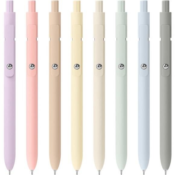 Aesthetic Fine Point 0.5mm Smooth Writing Japanese Gel Pen, 8 Pieces‎ Morandi - Picture 1 of 7
